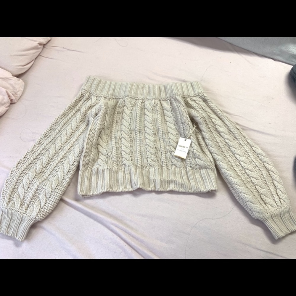 Off Shoulder Knit Sweater